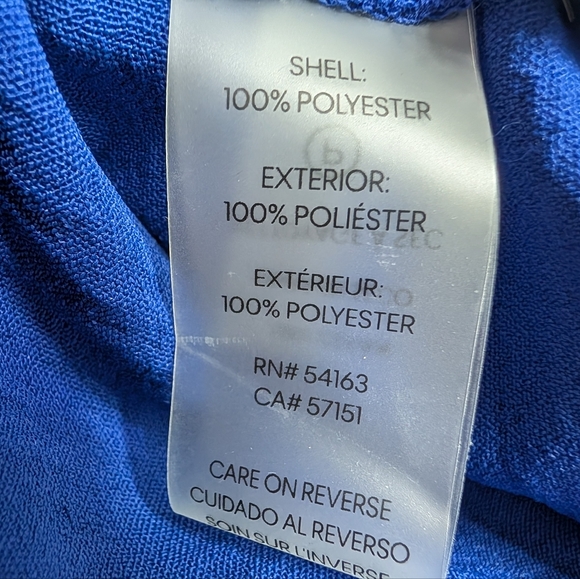 Calvin Klein Blue Button Front Tie Waist Midi Dress Size 10 Corpcore Minimalist - Picture 7 of 10